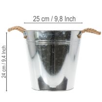 Artikel Blecheimer mit Seilgriffen glänzend Ø25cm