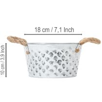 Artikel Blechschale mit Seilgriffen Ø18cm H10cm