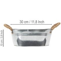 Artikel Blechschale oval Silber 30cm x 17cm x 10cm