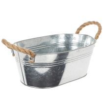 Artikel Blechschale oval Silber 30cm x 17cm x 10cm