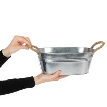 Artikel Blechschale oval Silber 30cm x 17cm x 10cm