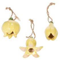 Artikel Keramik Blumenanhänger Fröhliche Gestaltung Blüten Design Frühjahrsdeko 9cm 6St