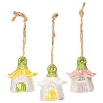 Artikel Hängedeko Blume Keramik Feenhaus als Dekoration zum Aufhängen 6cm 6St