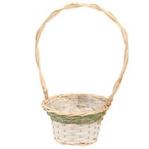 Artikel Blumenkorb Henkel Natur Grün Grau Weiß Ø18–26cm Set 3St