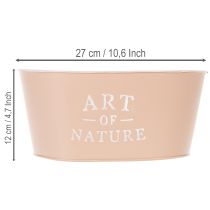 Artikel Blumenschale oval Zink Altrosa Übertopf 27×18cm H12,5cm