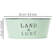 Artikel Blumenschale rund Pflanzkübel Mint Übertopf Metall 25×10cm