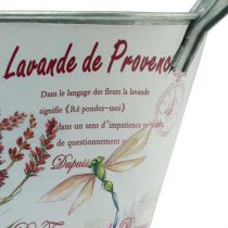 Artikel Blumenschale mit Griffen oval Metall Lavendel 32×15×15cm