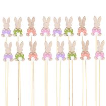 Artikel Blumenstecker Bunte Häschen Holzdeko Ostern 6cm 12 St