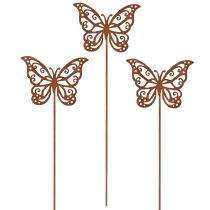Artikel Blumenstecker Metall Rost Schmetterling Deko 10×7cm 3St