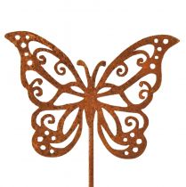 Blumenstecker Metall Rost Schmetterling Deko 10x7cm