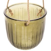 Artikel Blumentopf Glas Windlicht zum Hängen Lila Grün 14cm 2St