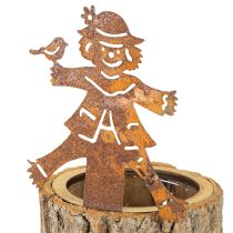 Artikel Blumentopf Holz Übertopf Vogelscheuche Rost H24,5cm