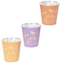 Artikel Übertopf Blumenmotiv in Pastellfarben für Balkon und Tischdeko 10cm 3St