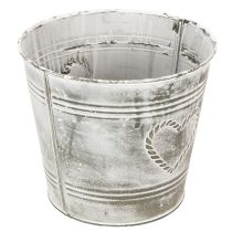 Artikel Blumentopf Shabby Chic Übertopf Metall Herz Ø17,5cm H15,5cm