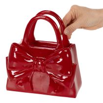 Artikel Deko Handtasche Vase mit Schleife glänzend 22cm
