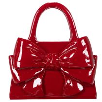 Artikel Deko Handtasche Vase mit Schleife glänzend 22cm