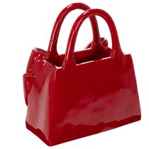 Artikel Deko Handtasche Vase mit Schleife glänzend 22cm