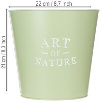 Artikel Blumentopf Zink Übertopf Metall Mintgrün Ø22cm H21cm