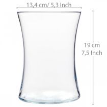 Blumenvase, Glaswindlicht, Vase aus Glas Ø13,5cm H19cm
