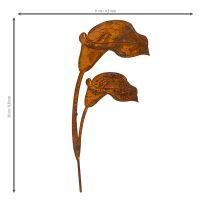Artikel Gartenstecker Calla Blüte Rost für Grab und Floristik 25cm 6St