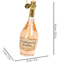 Artikel Baumanhänger-Set Sektglas und Sektflasche Weihnachtsdeko 14cm 2St