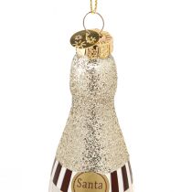 Artikel Champagnerflasche zum Hängen Silvesterdeko Silber 13cm 5 St