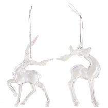 Artikel Christbaumschmuck Hirsch Deko Figur Acryl 12,5/15cm 2St
