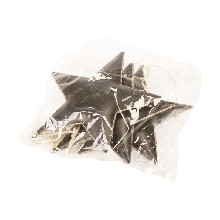 Artikel Christbaumschmuck Deko Stern Metall Schwarz Gold Ø15cm 3 St