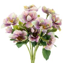 Artikel Kunstblume Christrose Bund mit violetten Blüten 35cm 6St