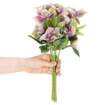 Artikel Kunstblume Christrose Bund mit violetten Blüten 35cm 6St