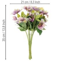 Artikel Kunstblume Christrose Bund mit violetten Blüten 35cm 6St