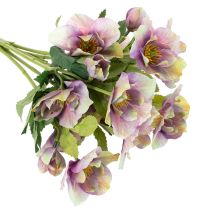 Artikel Kunstblume Christrose Bund mit violetten Blüten 35cm 6St
