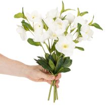 Artikel Christrose Künstliche Blume weiß Dekorativer Kunstblumen Bund mit 40cm 4St