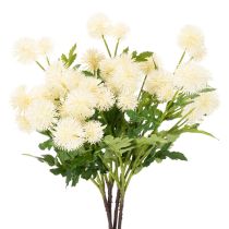 Artikel Kunstblume Chrysantheme cremeweißer Bund Dekozweig groß 56cm 4St