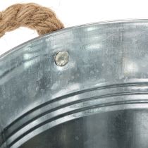 Artikel Deko Eimer Blumentopf Metall mit Seilgriffen Ø20cm