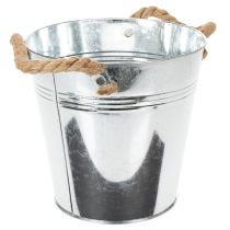 Artikel Deko Eimer Blumentopf Metall mit Seilgriffen Ø20cm
