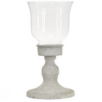 Artikel Deko Glas Pokal Vintage Metall Grau Shabby Chic Ø8cm H15,5cm