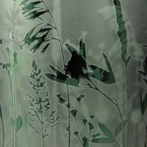 Artikel Deko Glas Windlicht Grün Weiß Motiv Wiese H12,5cm 2 St