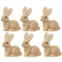 Artikel Deko Hasen Beflockt Sitzend Ostern – 2. Wahl – Frühling 10cm 6 St