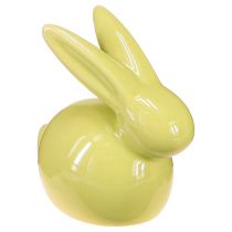 Artikel Deko Hase Gelb Grün Braun Moderne Keramikfigur für Ostern 8,5cm 3St