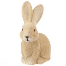 Artikel Deko Hase Sitzend Osterhase in Braun – 2. Wahl – Beflockt H22cm