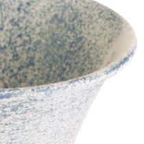 Artikel Deko Kelch Antik Weiß Blau Metall Tischdeko Ø11cm H17,5cm