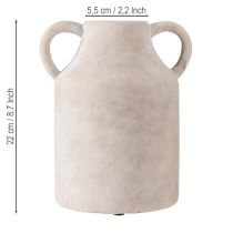 Artikel Deko Krug Übertopf aus Keramik in Beige Ø14,5cm H22cm