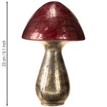 Artikel Deko Pilz Rot Groß Glas Herbstdekoration Ø14cm H23cm