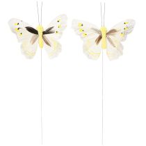 Artikel Deko-Schmetterling am Draht Gelb 8cm 12St
