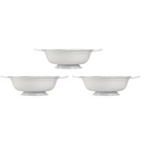 Artikel Deko Schüssel Metall in Weiß Schwarz Vintage Ø20,5cm 3St