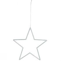 Artikel Deko Sterne Silber Christbaumschmuck Glitter 18cm 8 Stück Weihnachtsbaum Deko