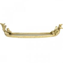 Artikel Deko Tablett Gold Hirschgeweih Vintage Tablett Oval L35×B17cm