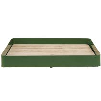 Artikel Deko Tablett Metall quadratisch Grün Holzboden 25,5×25,5cm