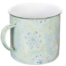 Artikel Deko Tasse Pflanztopf Mandala emailliert Ø13cm H12cm